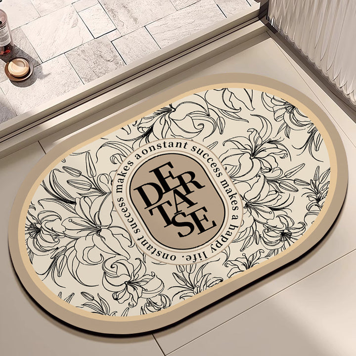 Floral Patterned Bath Mat Bowlift