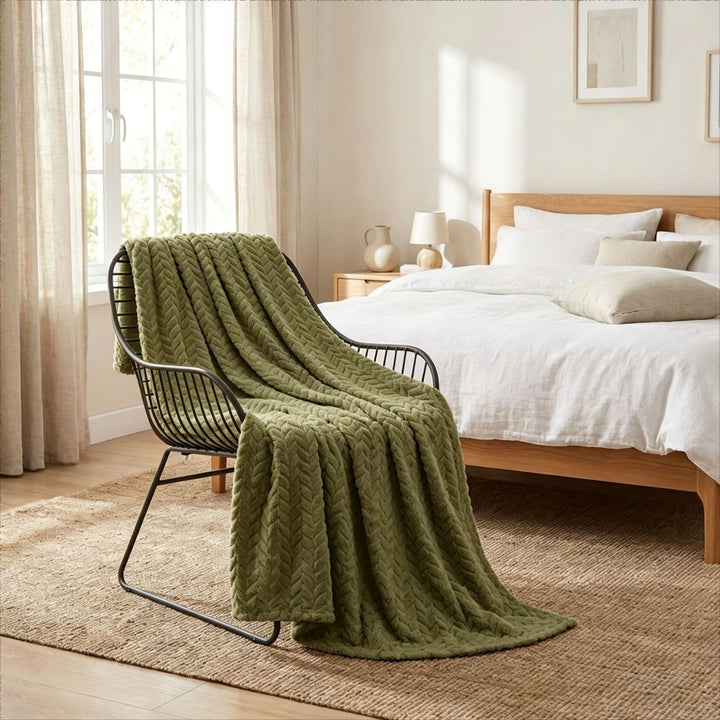 Chevron Patterned Plush Throw Blanket