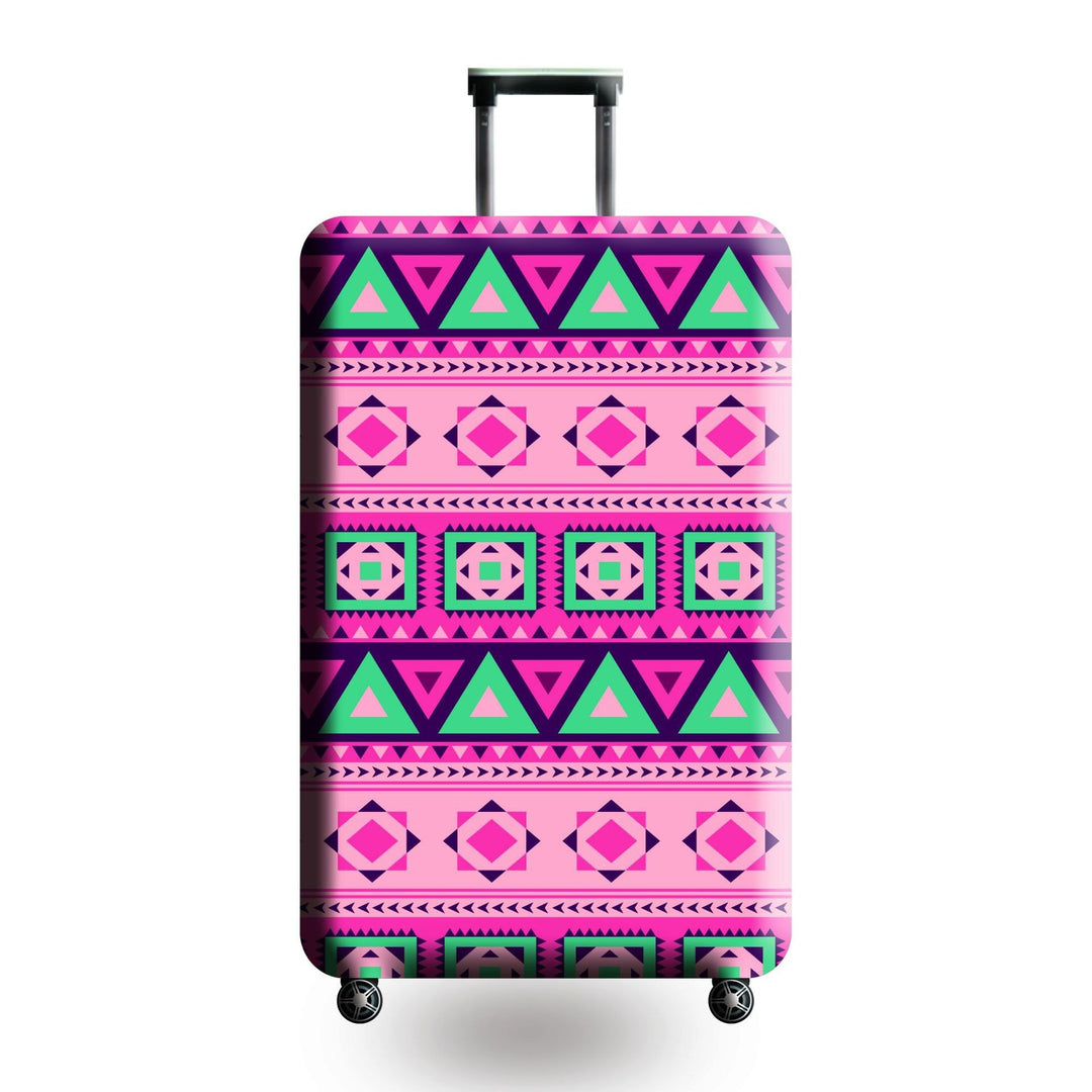 Women's Hard Shell Suitcase with Ethnic Pattern Bowlift