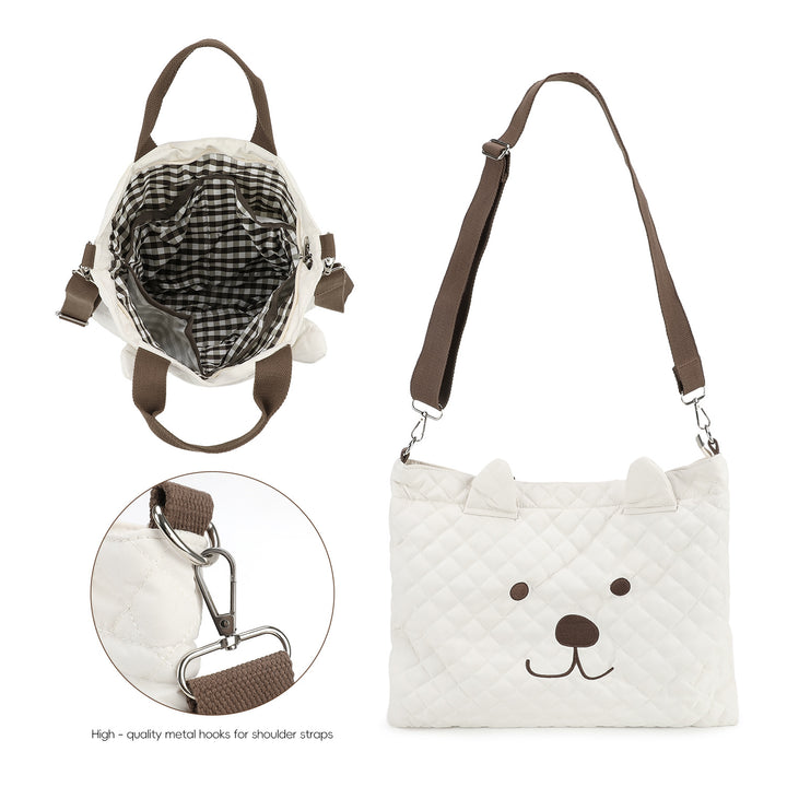 Teddy Bear Motif Tote Bag Bowlift