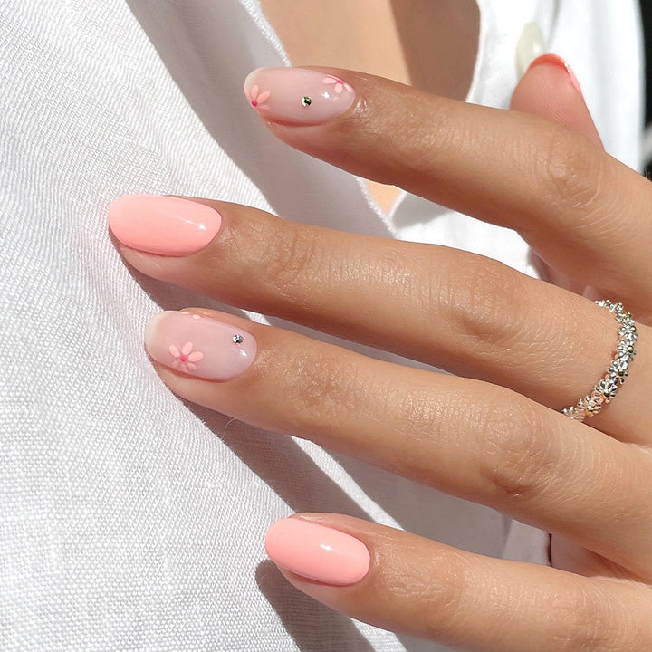 Floral Design Press-On Nails Bowlift