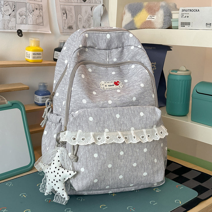 Trendy Star-Print School Backpack Bowlift