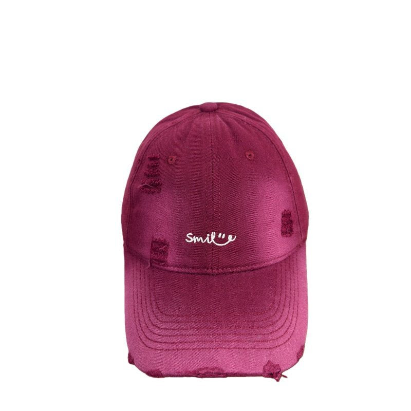 Women's Distressed Cotton Baseball Cap Bowlift 1784270843