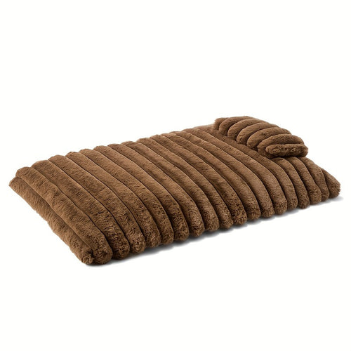 Plush Contoured Pet Sleeping Mat Dog Bed