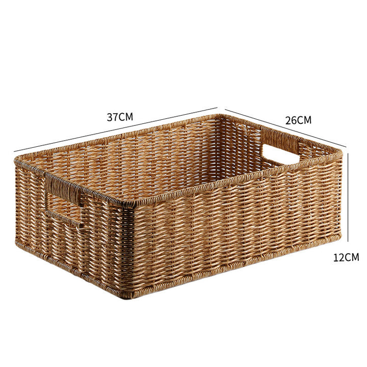 Handcrafted Large Rectangular Wicker Storage Basket Bowlift