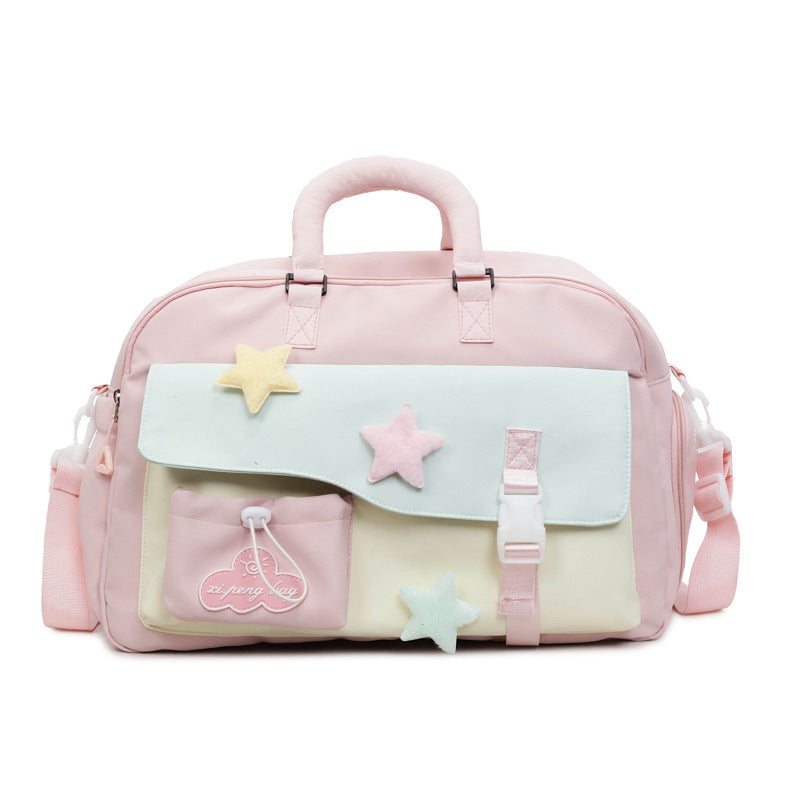 Multi-Pocket Cute Star-Themed Travel Duffel