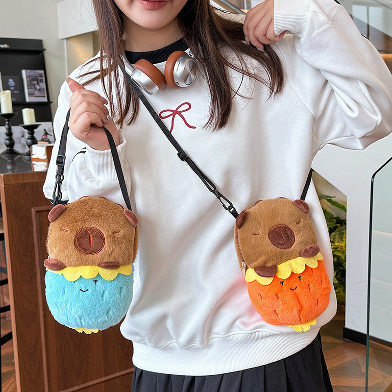 Plush Shoulder Bag with Cute Dessert Design Bowlift