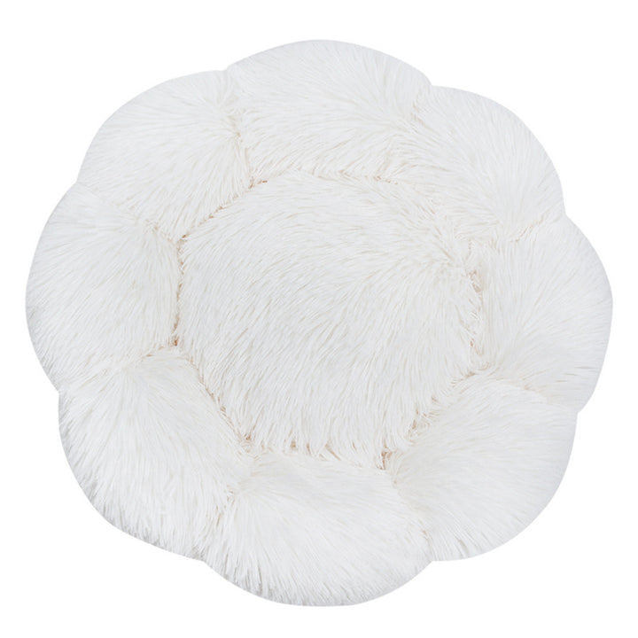 Flower-Shaped Plush Dog Bed