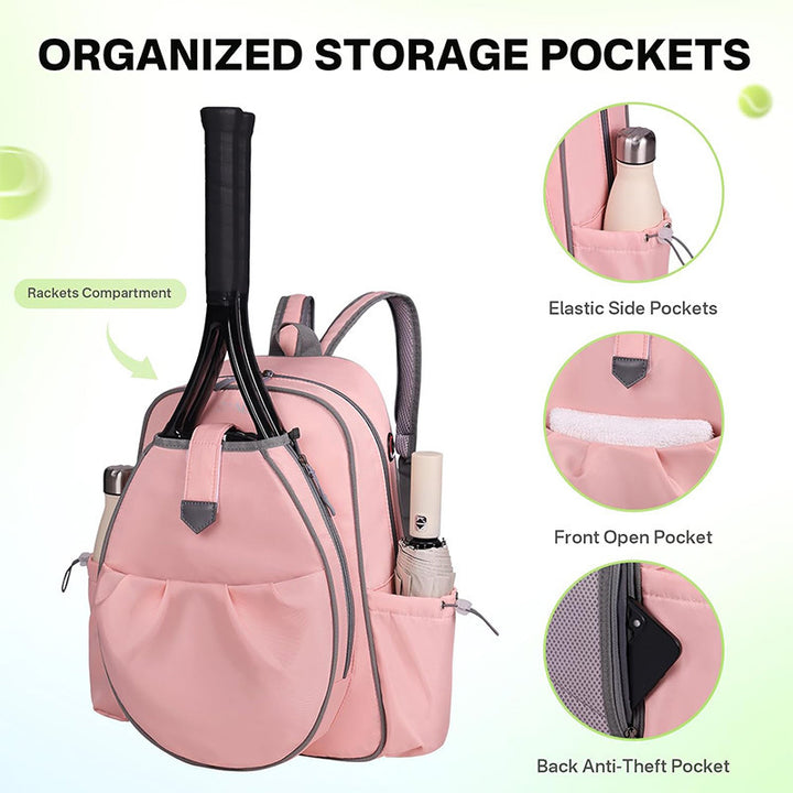 Sporty tennis backpack with special racket and accessory compartments Bowlift