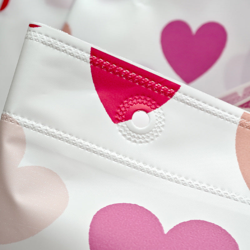 Heart Patterned Shower Curtain Bowlift
