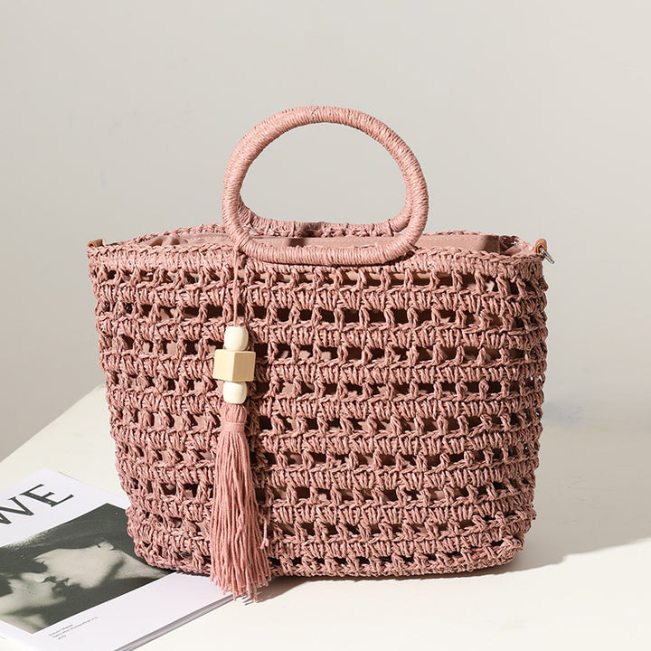 Handbag Made of Crocheted Natural Material Bowlift