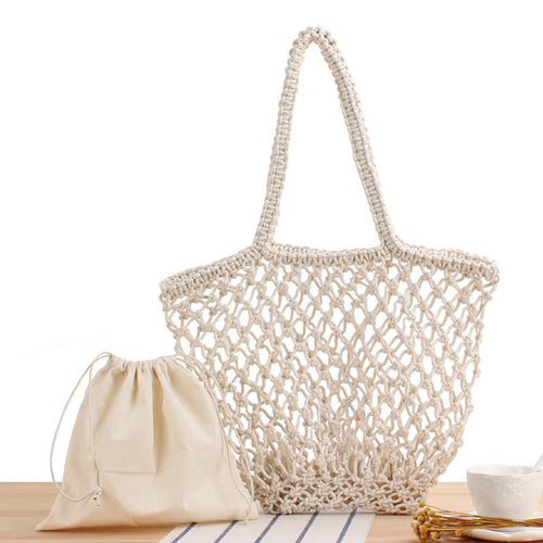 Multifunctional Macrame Tote Bag Bowlift