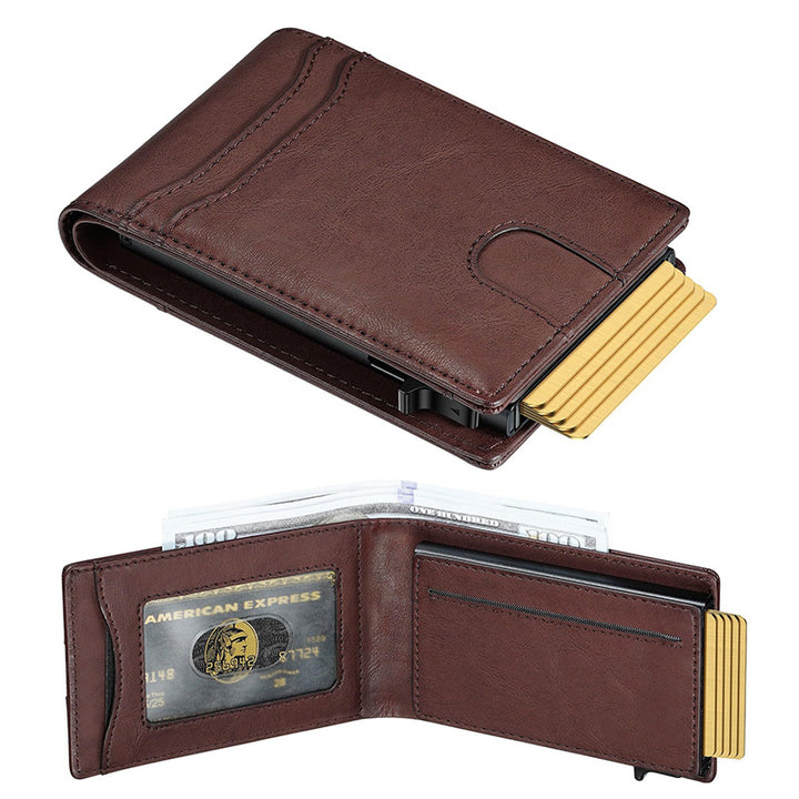 Slim RFID Protection Leather Wallet Bowlift