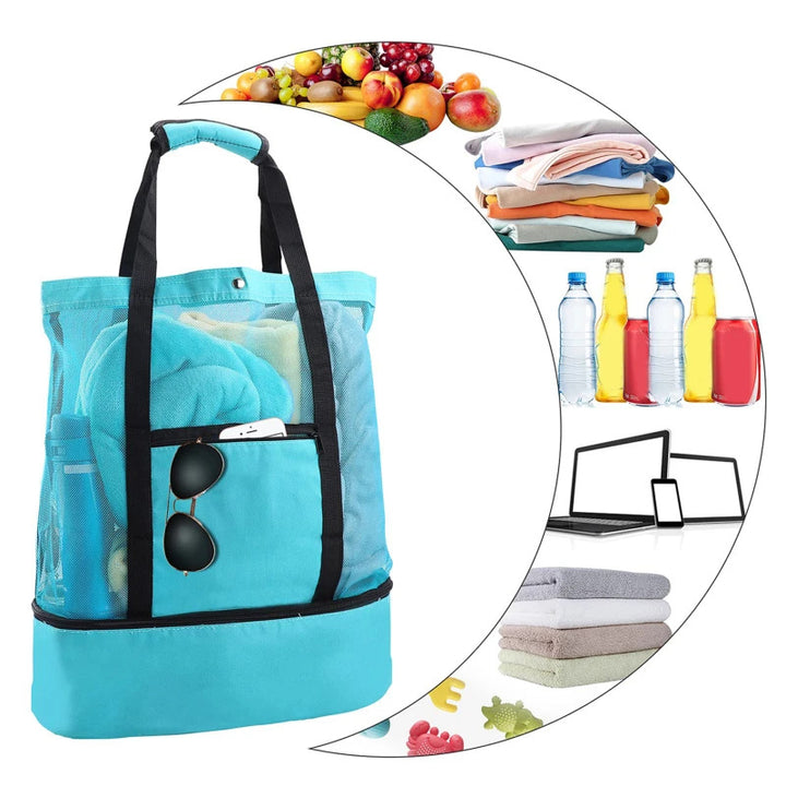 Unisex Spacious Square Shopping Bag with Insulated Interior Compartment Bowlift