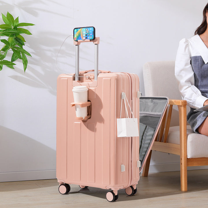 Unisex Smart Hardshell Luggage with Integrated Charging Station Bowlift