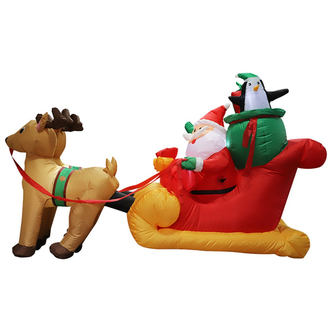 Inflatable Led Yard Santa Riding Polar Bear Outdoor Christmas Decoration With Internal Fan And Anchor Stakes