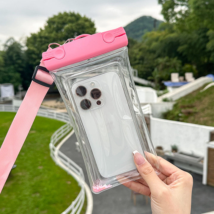 Waterproof phone pouch with adjustable lanyard and transparent touch-sensitive sleeve Bowlift