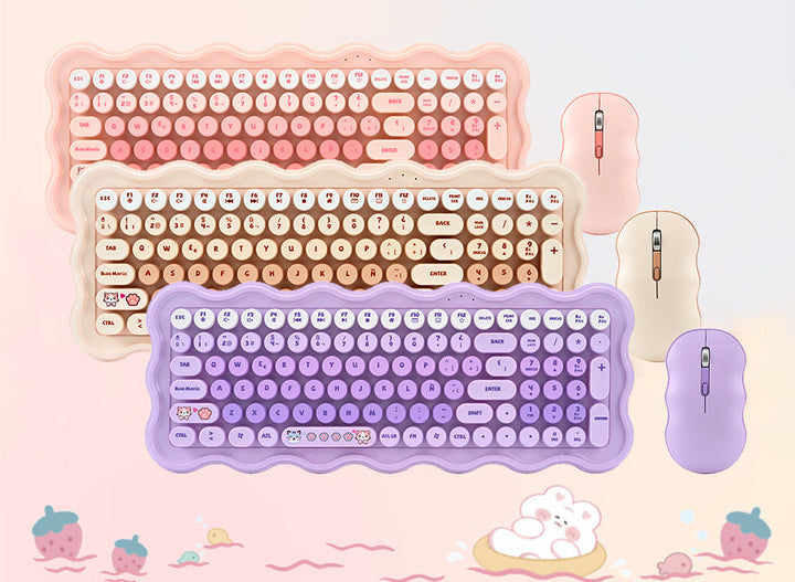 Cute Aesthetic Wireless Keyboard and Mouse Set Bowlift