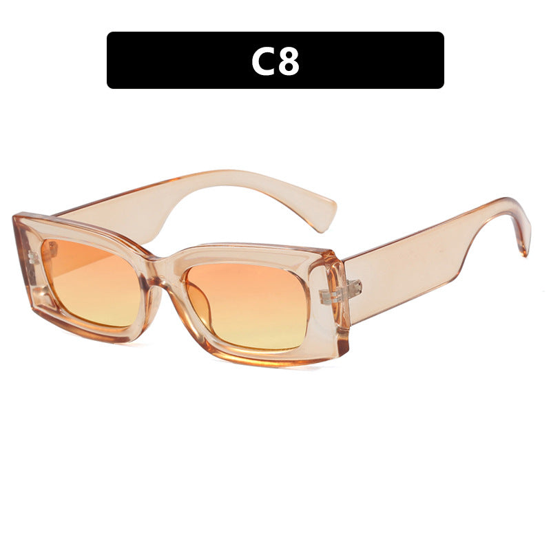 Women's fashionable square sunglasses with transparent frame and protective UV filter Bowlift