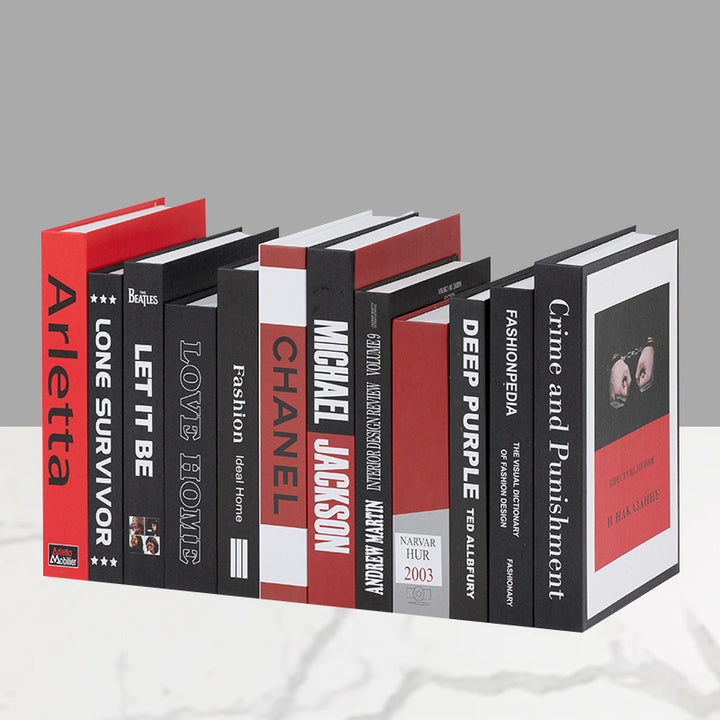 Decorative faux book storage box set for bookshelf styling Bowlift