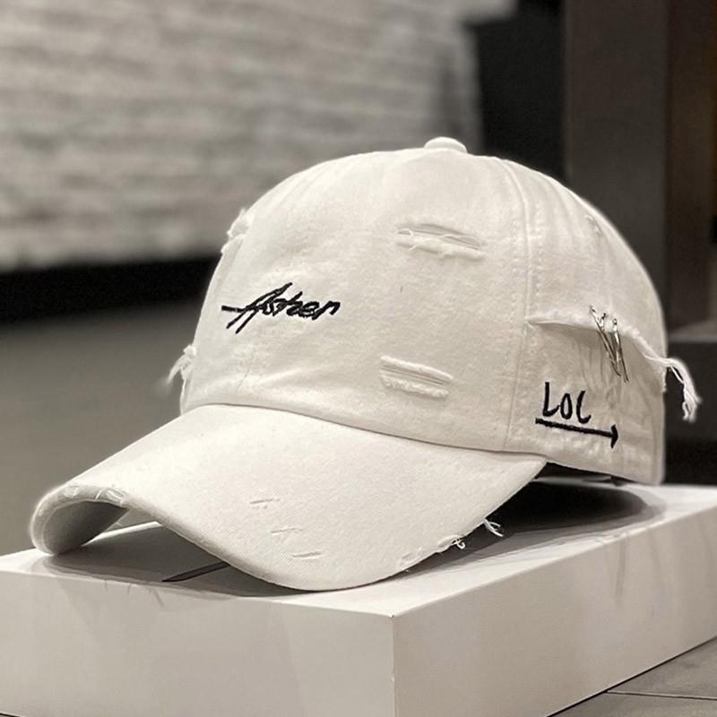 Men's Distressed Denim Cap Bowlift