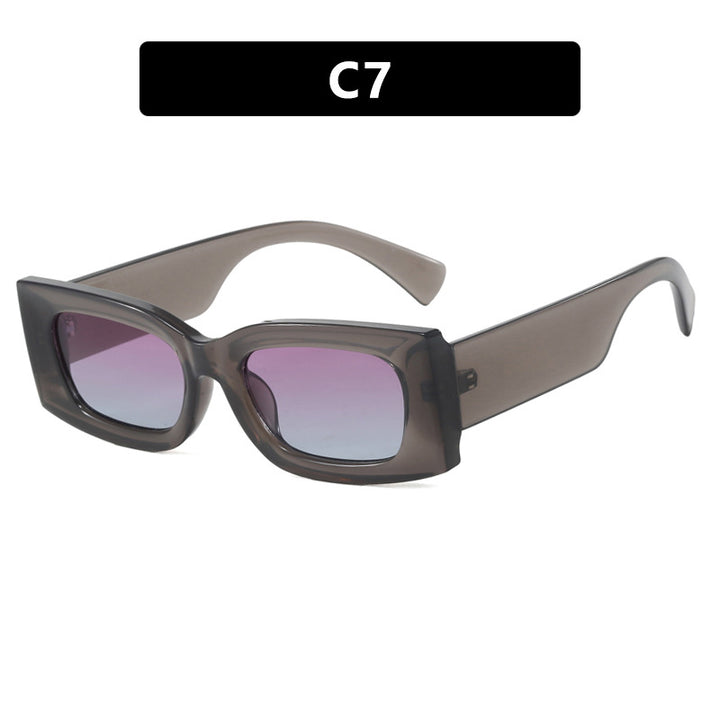 Women's fashionable square sunglasses with transparent frame and protective UV filter Bowlift