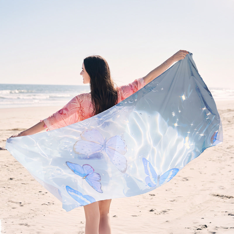 light beach towel with creative jellyfish design Bowlift