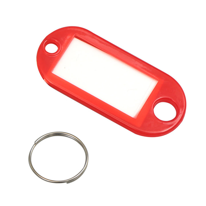 Unisex writable keychain with clear labeling field Bowlift