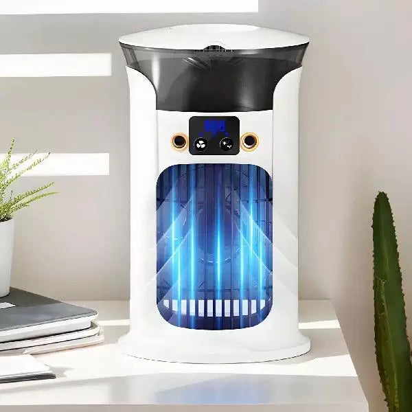 Unisex one size compact portable oscillating tower fan with digital display adjustable airflow and USB charging Bowlift
