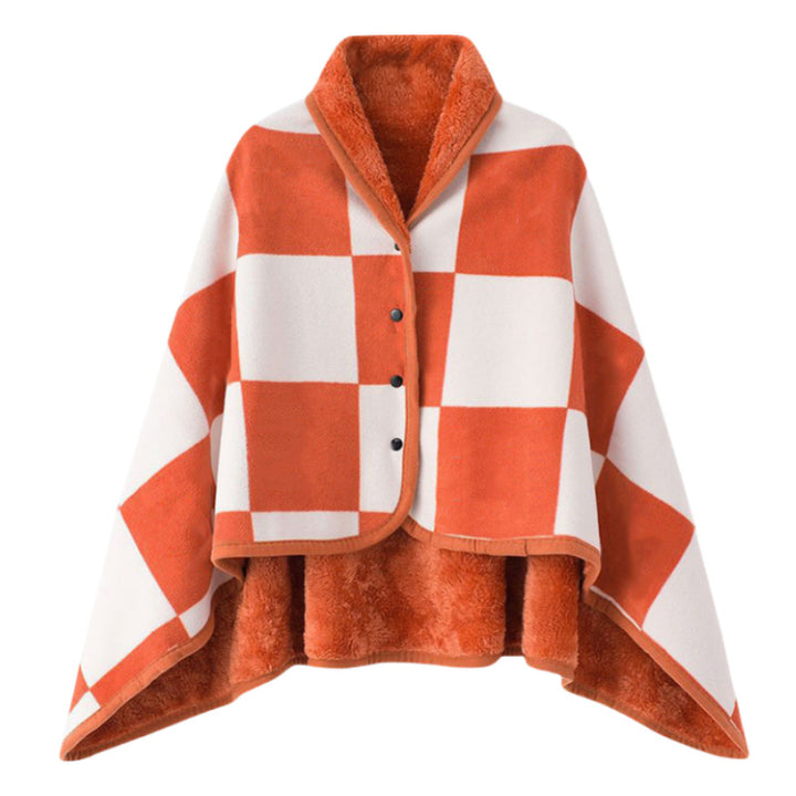 Women Elegant and Comfortable Fleece Poncho Blanket Bowlift