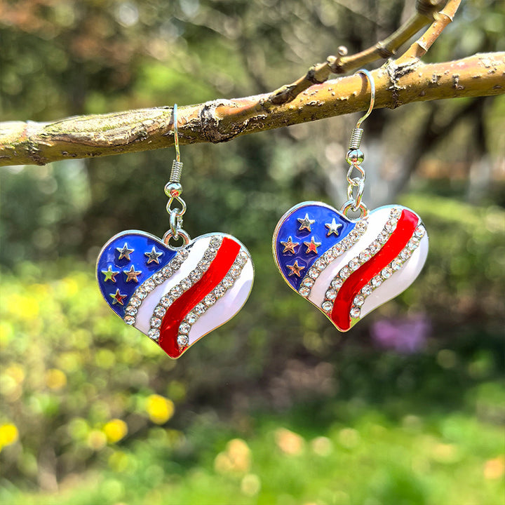 Women's hanging star earrings with enamel and crystal embellishments Bowlift