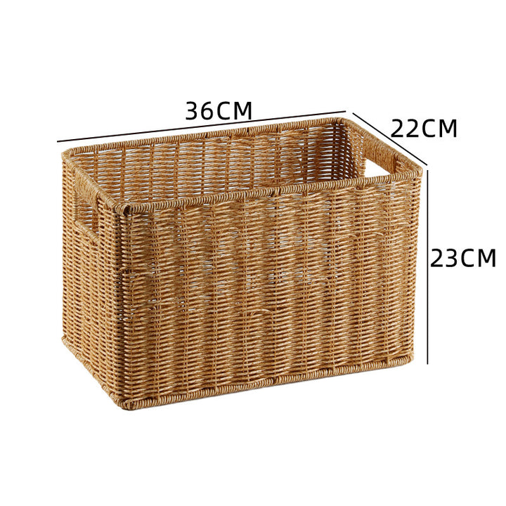 Handcrafted Rectangular Wicker Storage Bin Bowlift
