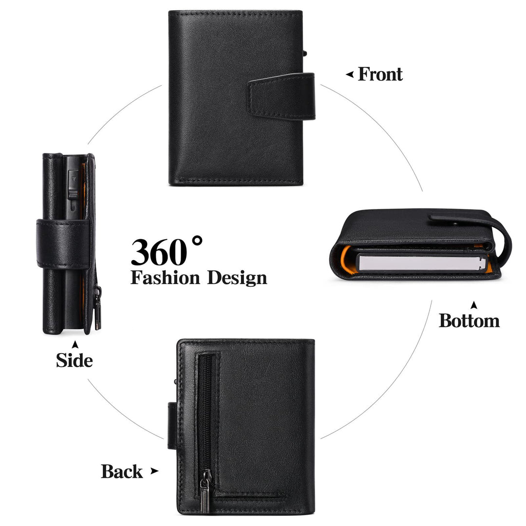 RFID-Blocking Leather Card Organizer Bowlift