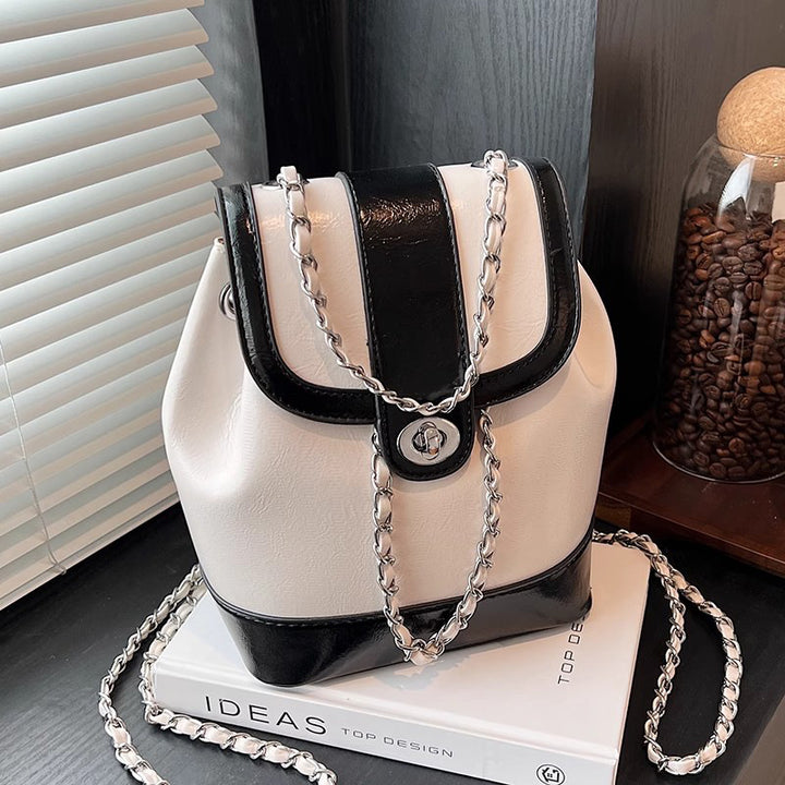 Chic Chain-accented Bucket Handbag Bowlift