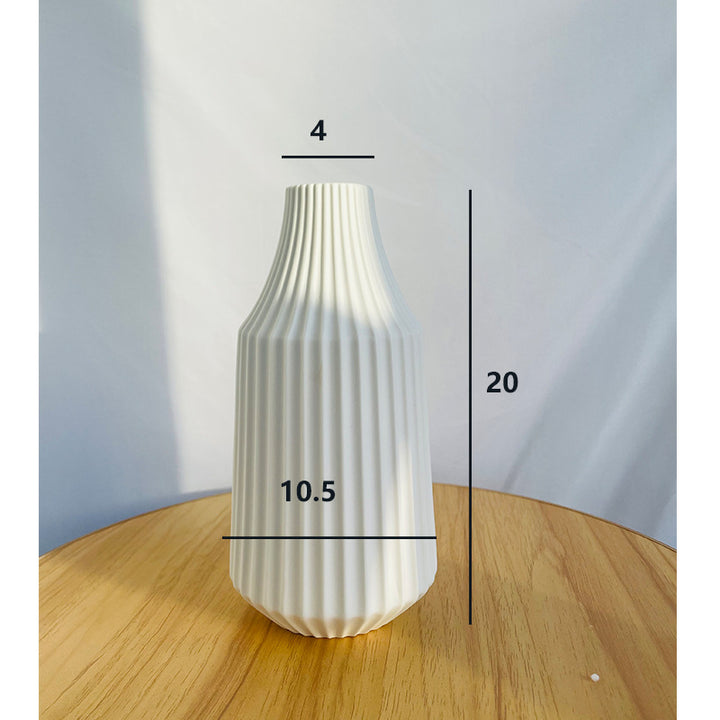 Elegant Ribbed Ceramic Vase Bowlift