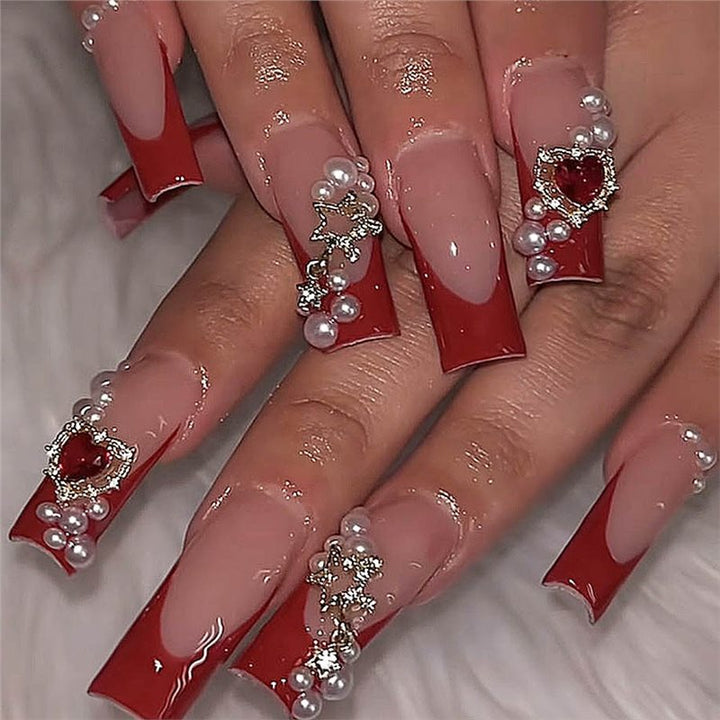 Decorative Pearl Accented Press-On Nails Bowlift