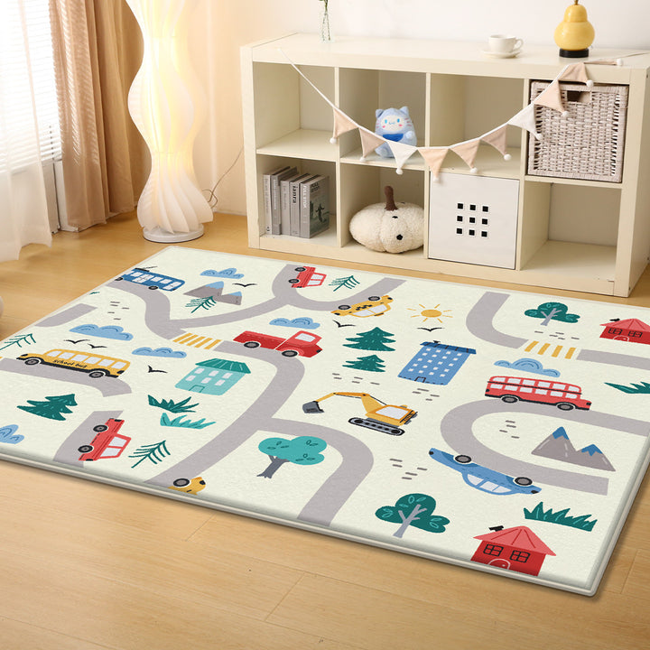 Playful Road-Themed Area Rug Bowlift