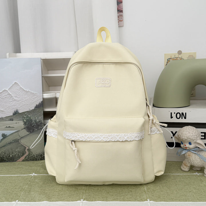 Adorable Lace-Trimmed Backpack Bowlift