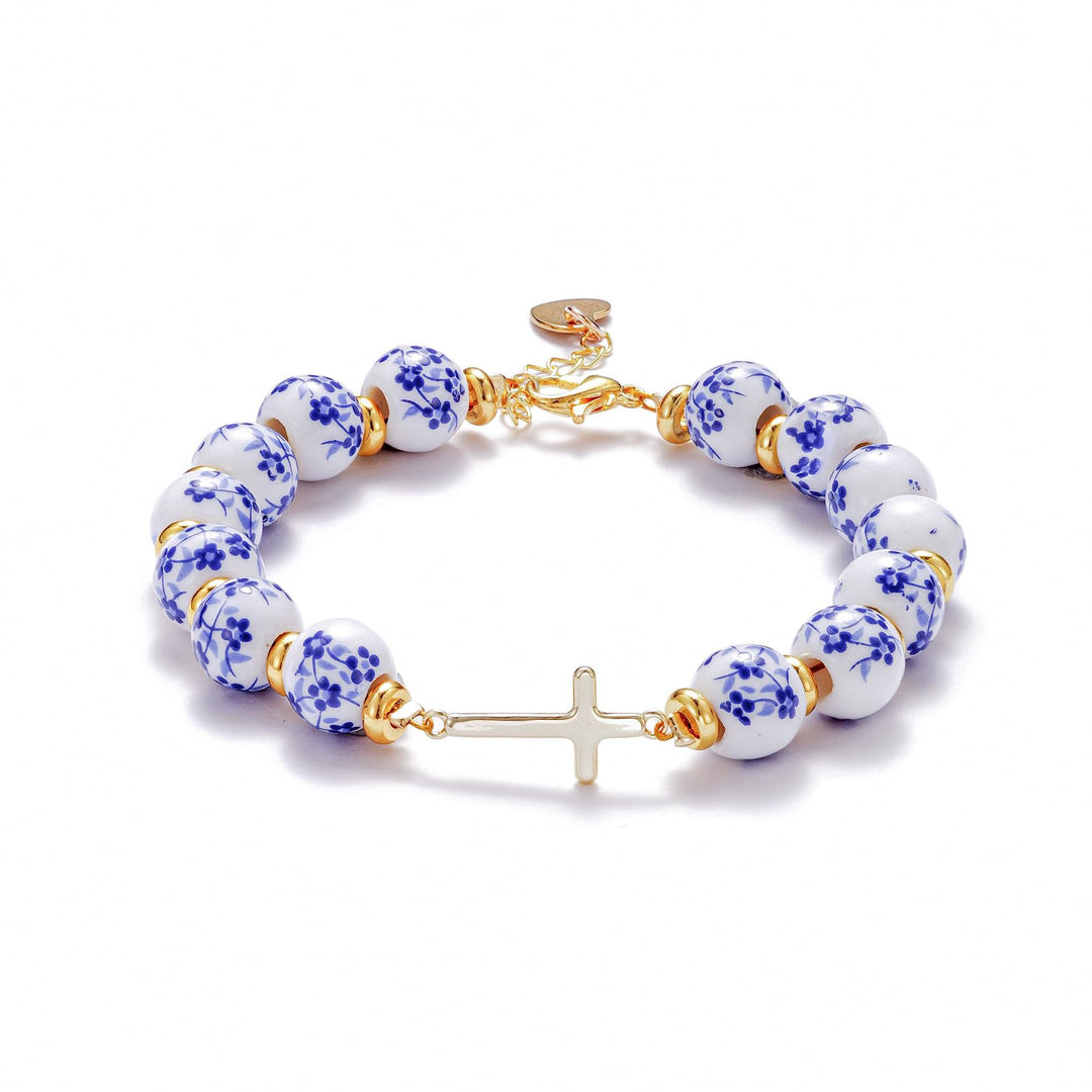Floral Beaded Charm Bracelet Bowlift