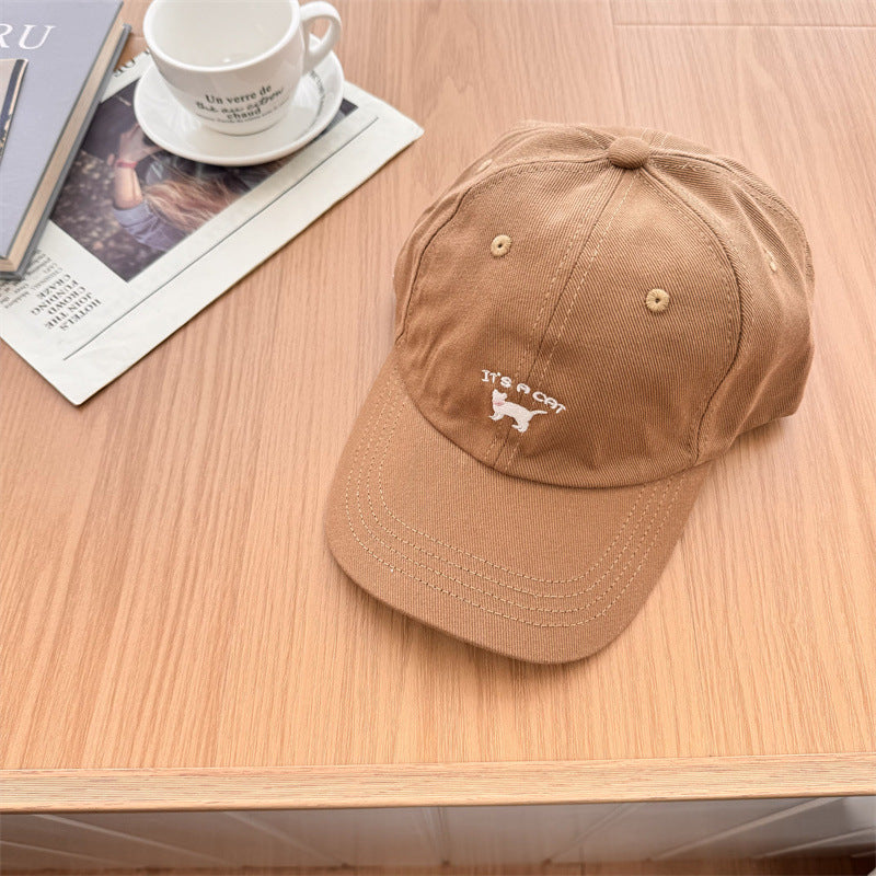 Women's Playful Cat-Embroidered Baseball Cap Bowlift