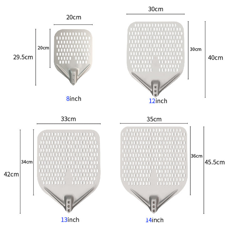 perforated aluminum pizza peel with extra-long ergonomic handle Bowlift