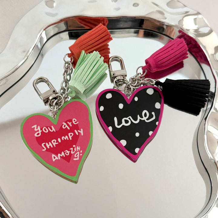 Quirky Heart Charm Keychain Bowlift