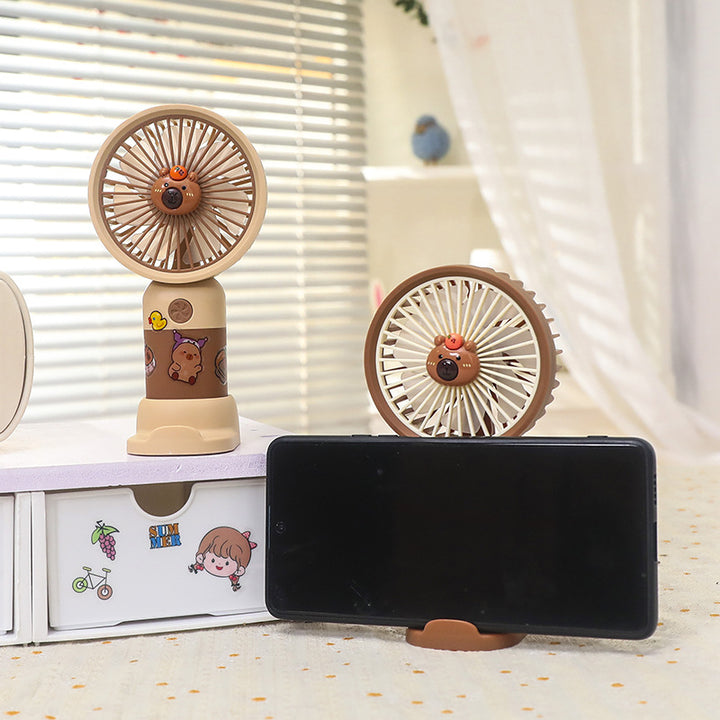 Women's Portable USB Desk Fan with Cute Animal Design Bowlift