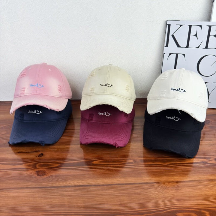 Women's Distressed Cotton Baseball Cap Bowlift 1784270843