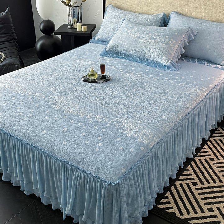 Ruffled Embellished Bedspread Set