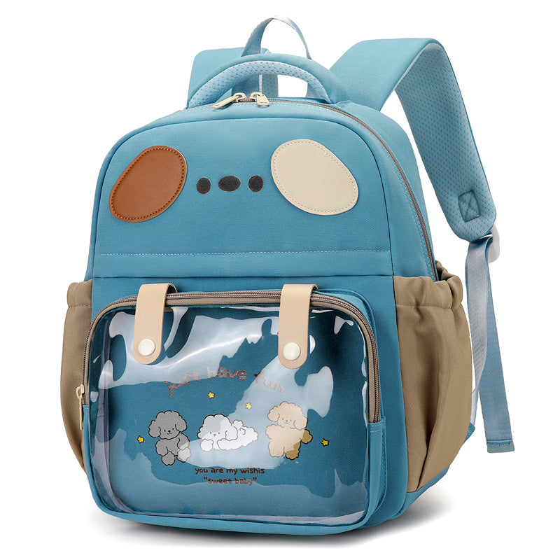 Backpack with Transparent Compartment and Playful Design Bowlift