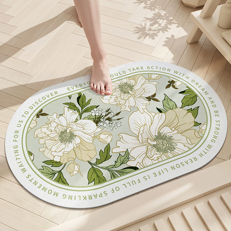 Floral Mosaic Bathroom Mat Bowlift