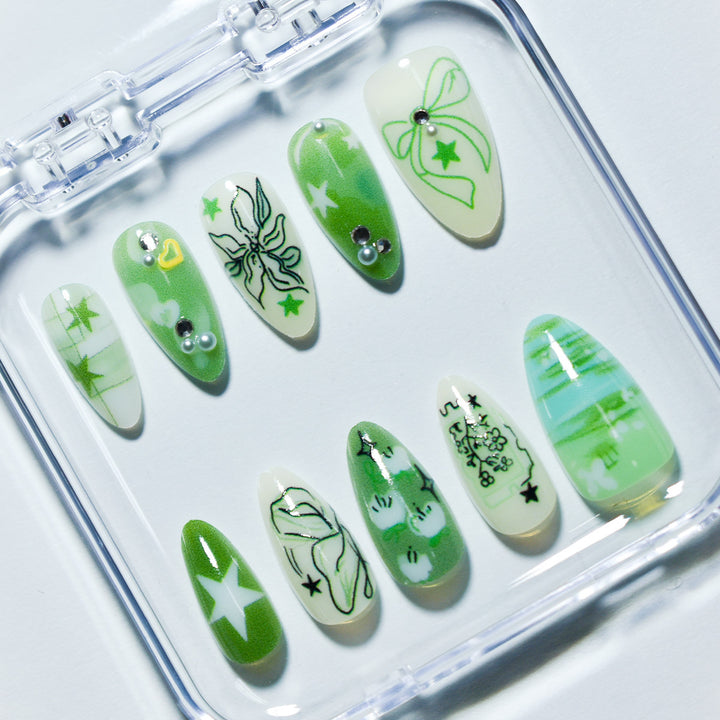 Artistic Botanical Nail Tips Bowlift