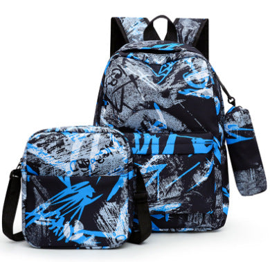 Graffiti Print Multi-Functional Backpack Set Bowlift