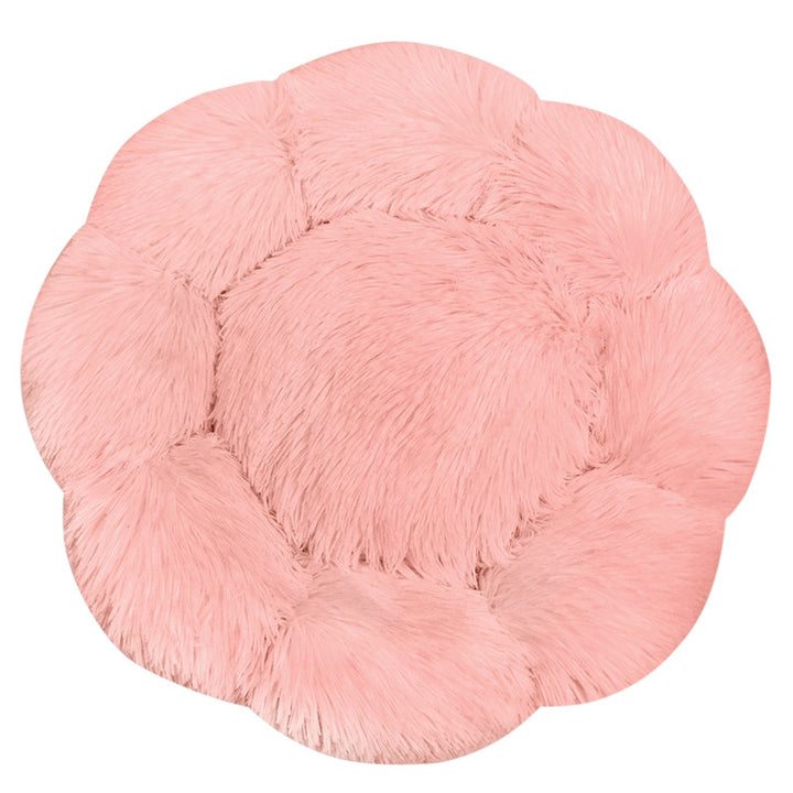 Flower-Shaped Plush Dog Bed